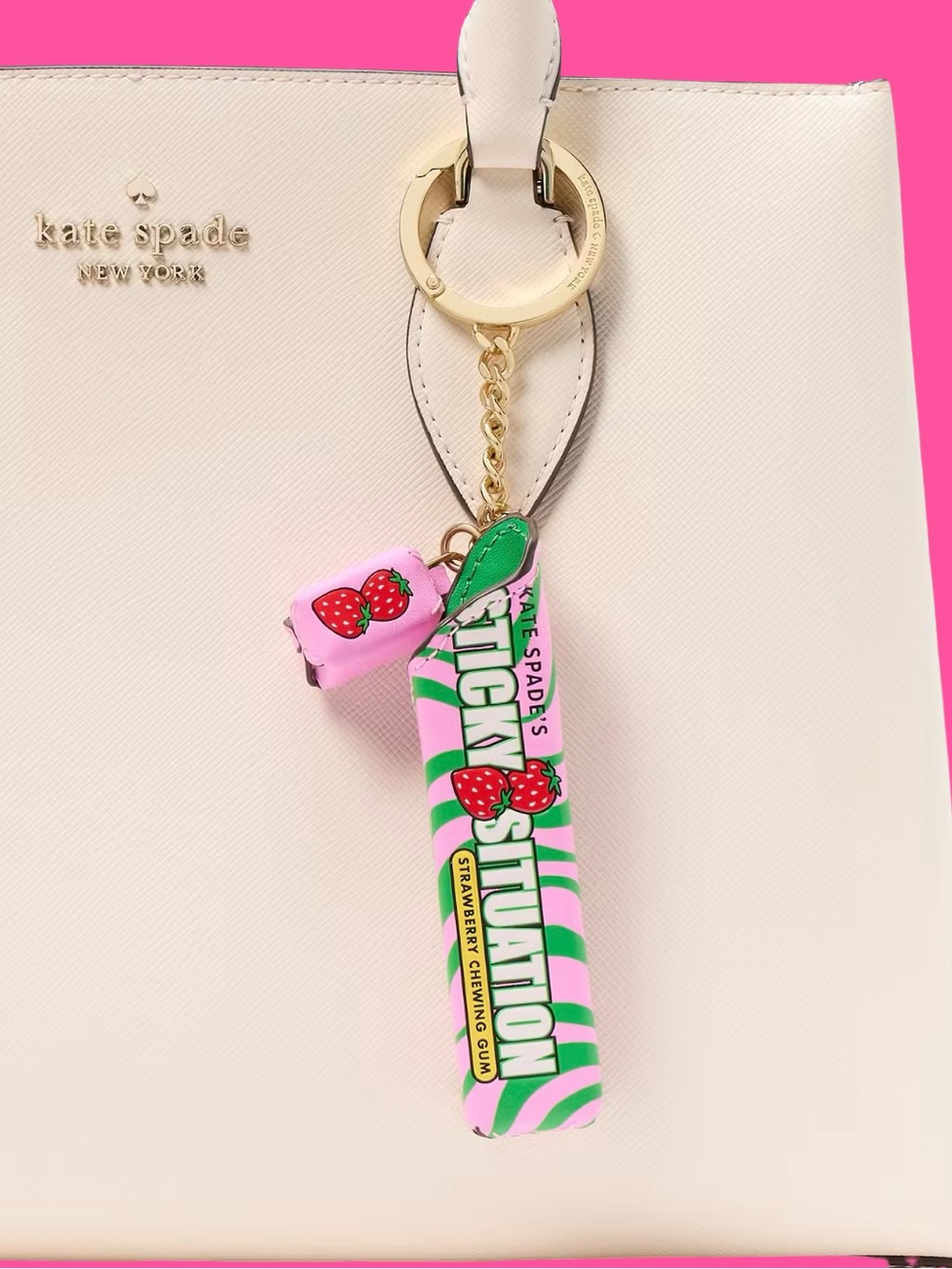 Kate Spade Strawberry Chewing Gum Purse Charm 🍓 - Picture 5 of 5
